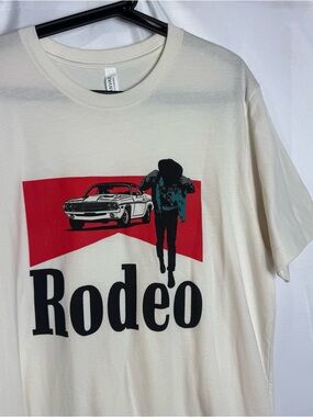 Bella Canvas Cream Tee with Red & Black Rodeo Graphic